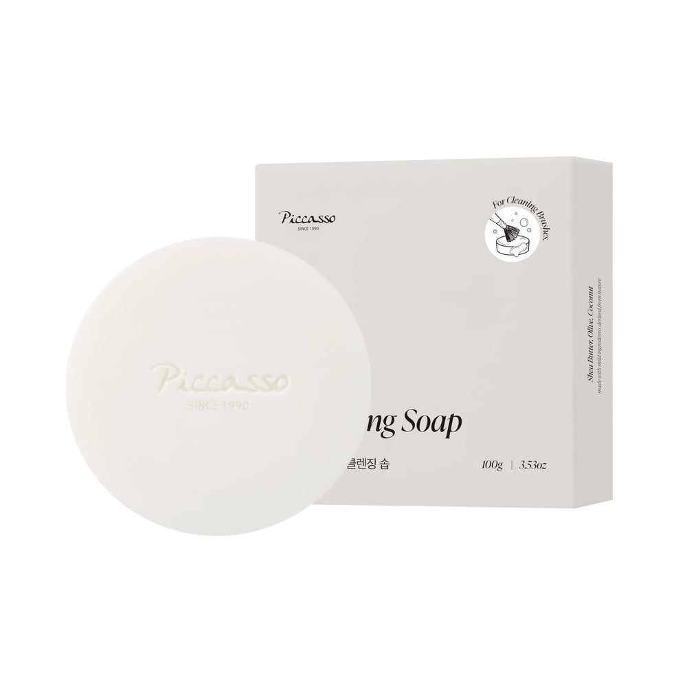 Piccasso Brush Cleaner Solid Cleanser packaging shown for travel-friendly use