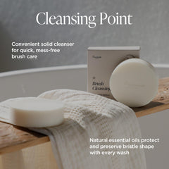 Piccasso cleanser in action with a makeup brush for deep cleaning
