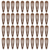 PIDOUDOU 40-count brown metal snap hair clips for secure daily styling.
