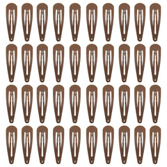 PIDOUDOU 40-count brown metal snap hair clips for secure daily styling.