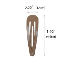 PIDOUDOU brown snap hair clip close-up showing smooth surface and easy use.