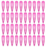 Pidoudou hot pink metal snap hair clips close-up showing smooth coated surface and secure hold.