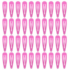 Pidoudou hot pink metal snap hair clips close-up showing smooth coated surface and secure hold.