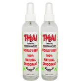 Piedra desodorante Thai: frasco de 8oz en pack de 2 para uso diario.