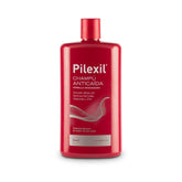 PILEXIL anti-hair loss shampoo bottle highlighting zinc formula for fuller-looking hair