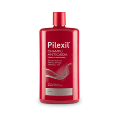 PILEXIL anti-hair loss shampoo bottle highlighting zinc formula for fuller-looking hair