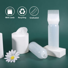 Pimoys hair dye applicator with pump-action nozzle for clean pours.
