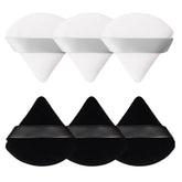 Pimoys powder puff round side for even cheek coverage and smooth foundation application.