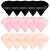 Pimoys triangle-round powder puff design for smooth foundation application.