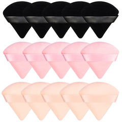 Pimoys triangle-round powder puff design for smooth foundation application.