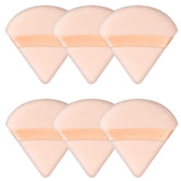 Pimoys six-piece triangle powder puff set shows a compact, versatile tool for precise makeup application.