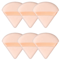 Pimoys six-piece triangle powder puff set shows a compact, versatile tool for precise makeup application.