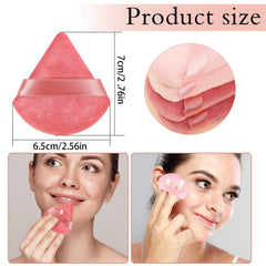 Pimoys pink puff with round side ready for even foundation diffusion.