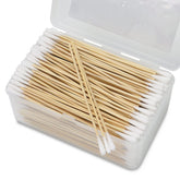 PINGMIC 500Pcs 6-inch cotton swabs in a storage box for easy organization.