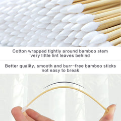 PINGMIC bamboo-handle swabs offer sturdy grip for precise cleaning.