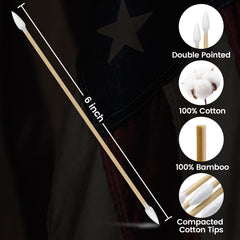 PINGMIC lint-free cotton gun swabs prevent fiber shedding during bore cleaning.