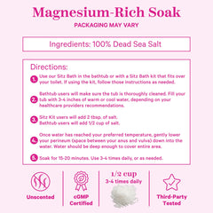 Pink Stork Baño Sitz con ingredientes limpios para cuidado íntimo.