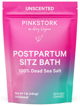 Pink Stork Baño Sitz con sal del Mar Muerto, ideal para cuidado perineal.