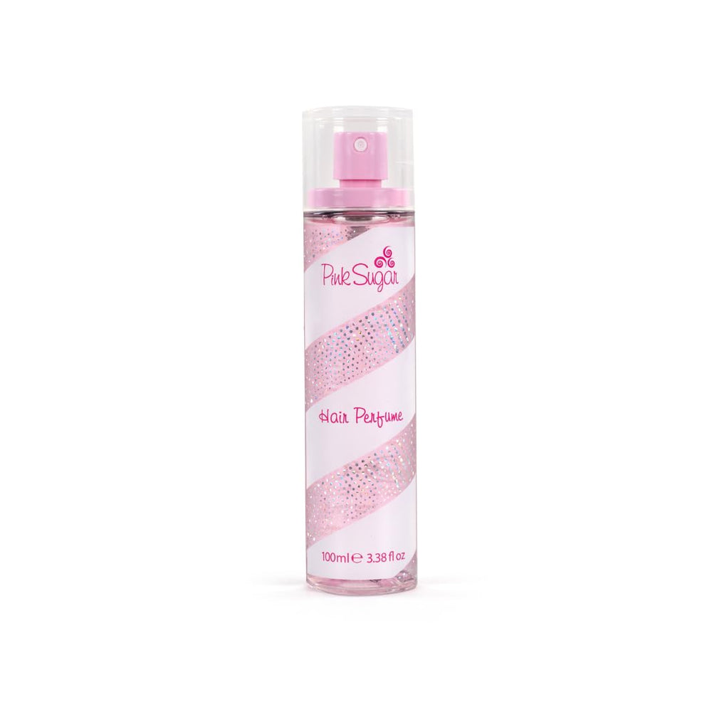 Pink Sugar hair perfume bottle closeup showing elegant design for daily use