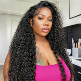 Pinketer deep wave half wig in natural color for everyday wear.