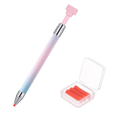 Pinkluce rhinestone picker tool demonstrates precise gem placement for diamond painting.
