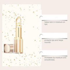 Lips with glossy, moisturizing PIN&WEI finish after application