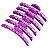 Pinza Onda Vintage de Metal Morada, agarre firme para el cabello.