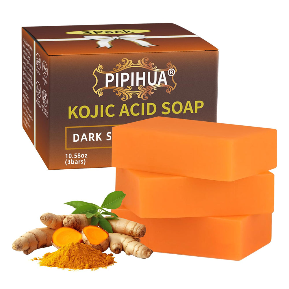 PIPIHUA Kojic Acid Soap with turmeric and lemon brightens and hydrates skin