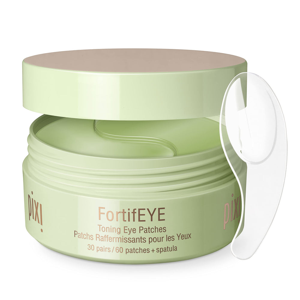 Pixi FortifEYE hydrogel under-eye patches on packaging providing soothing hydration