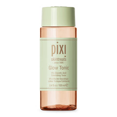 Pixi Glow Tonic muestra la botella con ácido glicólico para piel radiante