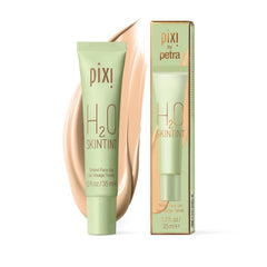Pixi H2O SkinTint bottle close-up in nude shade and lightweight tint.