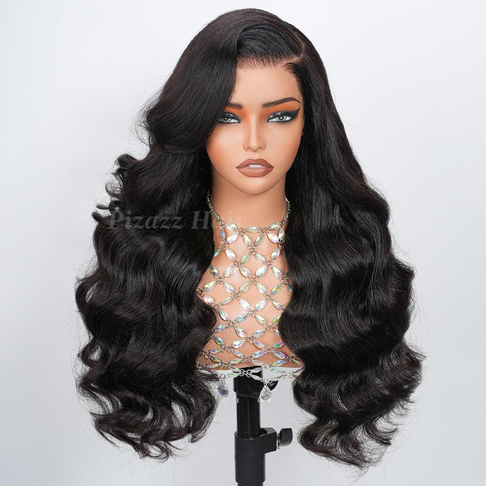 Pizazz 13x4 HD transparent lace front wig front view for seamless blend