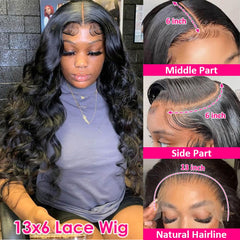Pizazz 13x6 lace-front wig body wave close-up texture