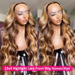 Pizazz Honey Blonde Lace Front Wig 13x4 lace area highlights versatile parting options.
