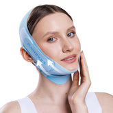 Plantifique chin strap for face contouring in blue, designed for comfortable V-line shaping.