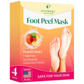 PLANTIFIQUE Foot Peeling Mask 4-Pack packaging for a spa-like at-home treatment.