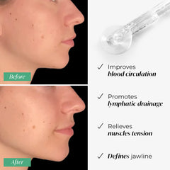 PLANTIFIQUE jade stone Gua Sha gliding along the face
