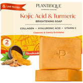 PLANTIFIQUE Jabón Kojico Curcuma Doble Barra: tono uniforme y piel suave