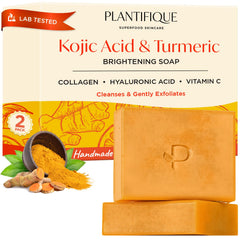 PLANTIFIQUE Jabón Kojico Curcuma Doble Barra: tono uniforme y piel suave