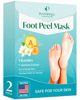 PLANTIFIQUE mascarilla exfoliante para pies Jasmine, pack de dos para suavizar la piel.