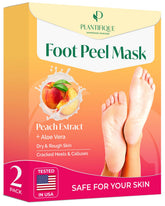 PLANTIFIQUE Mascarilla exfoliante para pies en pack de dos, renovación suave