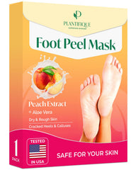 PLANTIFIQUE mascarilla exfoliante para pies en empaque, listo para uso en casa