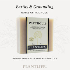 Plantlife Patchouli Bar Soap textura suave que genera espuma limpia y respetuosa.