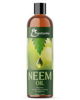 Plantovika Aceite de Neem, botella exhibida, hidratación suave para piel y cabello