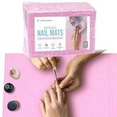 PlastCare USA disposable nail mats protect the workstation from spills during manicures.