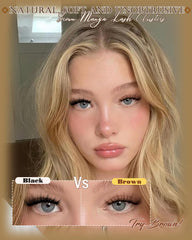 Pleell Brown Lash Clusters showcasing fluffy volume for lightweight, effortless wear.