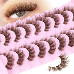 Pleell Brown Lashes 6D Wispy packaging for easy style selection
