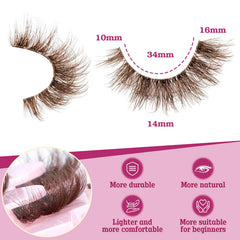 Pleell Brown Lashes easy to apply and remove for beginners