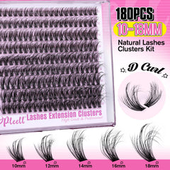 Pleell DCurl cluster lashes 10-18mm for lightweight wispy volume.