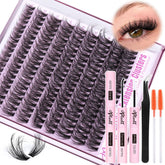 Pleell Fluff Lash Extensions Kit contents ready for at-home salon results.
